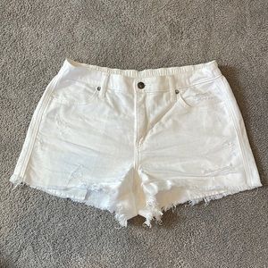 Aerie white frayed shorts